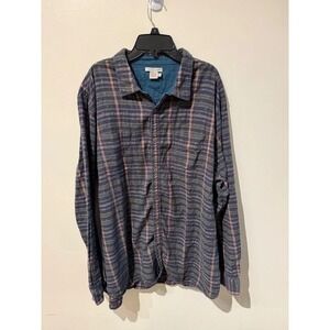 Carbon2Cobalt Mens XL Long Sleeve Plaid Button Down Shirt Blue Gray